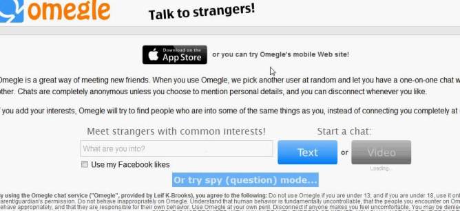 omegle video not working error